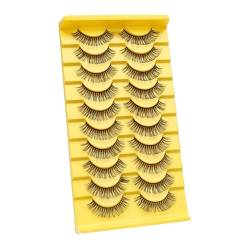 10 paare 3D Falsche Wimpern Natürlich Russian Strip Eyelashes Wiederverwendba Cat Eye Lashes D Curl Volumen Handgemacht Künstliche Fake Curly Lashes False Eyelashes Wimpern Extensions von URFEDA