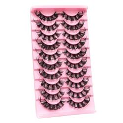 10 paare 3D Falsche Wimpern Natürlich Russian Strip Eyelashes Wiederverwendba Cat Eye Lashes D Curl Volumen Handgemacht Künstliche Fake Curly Lashes False Eyelashes Wimpern Extensions von URFEDA