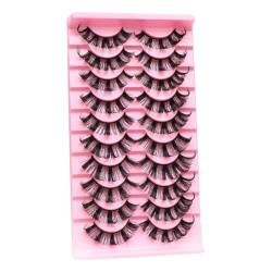 10 paare 3D Falsche Wimpern Natürlich Russian Strip Eyelashes Wiederverwendba Cat Eye Lashes D Curl Volumen Handgemacht Künstliche Fake Curly Lashes False Eyelashes Wimpern Extensions von URFEDA