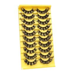 10 paare 3D Falsche Wimpern Natürlich Russian Strip Eyelashes Wiederverwendba Cat Eye Lashes D Curl Volumen Handgemacht Künstliche Fake Curly Lashes False Eyelashes Wimpern Extensions von URFEDA