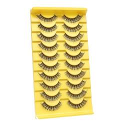 10 paare 3D Falsche Wimpern Natürlich Russian Strip Eyelashes Wiederverwendba Cat Eye Lashes D Curl Volumen Handgemacht Künstliche Fake Curly Lashes False Eyelashes Wimpern Extensions von URFEDA