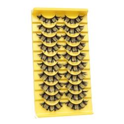 10 paare 3D Falsche Wimpern Natürlich Russian Strip Eyelashes Wiederverwendba Cat Eye Lashes D Curl Volumen Handgemacht Künstliche Fake Curly Lashes False Eyelashes Wimpern Extensions von URFEDA