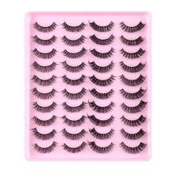 20 paare 3D Falsche Wimpern, natural fake lashes Wiederverwendbare Künstliche Fake Curly Lashes False Eyelashes Cluster Volume Wimpernbüschel Wimpern Extensions Cat-Eye Künstliche Wimpern von URFEDA