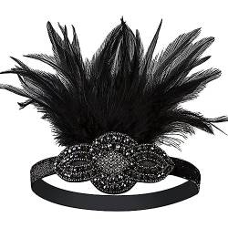 20er-Jahre-Feder-Stirnband Feder-Stirnband Fascinator-Stirnband Flapper-Stirnband 20er-Jahre-Haarschmuck mit Kristallperlen 1920er-Jahre-Stil Braut-Stirnband von URFEDA