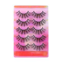 5 paare 3D Falsche Wimpern Natürlich Russian Strip Eyelashes Wiederverwendba Cat Eye Lashes D Curl Volumen Handgemacht Künstliche Fake Curly Lashes False Eyelashes Wimpern Extensions von URFEDA