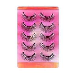 5 paare 3D Falsche Wimpern Natürlich Russian Strip Eyelashes Wiederverwendba Cat Eye Lashes D Curl Volumen Handgemacht Künstliche Fake Curly Lashes False Eyelashes Wimpern Extensions von URFEDA