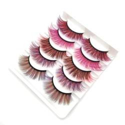 5 paare 3D Farbige Falsche Wimpern, natural fake lashes Farbige Künstliche Fake Lashes False Eyelashes Volume Wimpernbüschel Wimpern Extensions Cat-Eye Künstliche Wimpern Wiederverwendbare von URFEDA