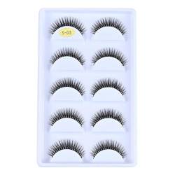 5paare 3D Falsche Wimpern natural fake lashes 3D Wimpern Wiederverwendbare lange handgemachte künstliche Wimpern Natürliche Künstliche Wimpern Extensions Cat-Eye Künstliche Wimpern DIY Wimpern von URFEDA