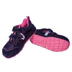 URG Damen Schutzschuhe Arbeitssandale S1 Schwarz-Rosa 35-41 Schutzkappe(307S1) (37 EU) von URG