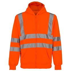 URG Pullover Warnschutzpullover Pulli Warnschutz Sweatshirt Orange Kaputze (Merk-P) (M) von URG