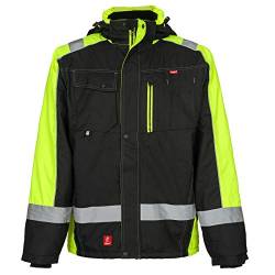 URG Warnjacke Warnschutzjacke Arbeitsjacke Winterjacke Gefüttert Schwarz (GL-8365) (M) von URG