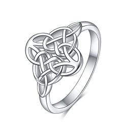 Celtic Knoten Ring Sterling Silber Trinity Knot Band Ring Viking Irisch Norse Engagement Versprechen Ringe Schmuck Geschenke Für Frauen Mädchen 8 von URONE