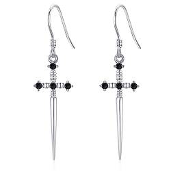 Gothic Schwert Ohrringe 925 Sterling Silber Tropfen Ohrringe Cooler Goth Schmuck Geschenk für Frauen Mädchen Trendy Männer von URONE