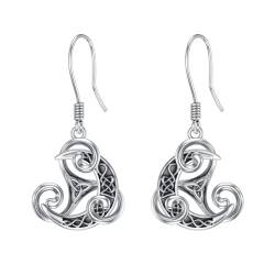 Keltische Knoten Ohrringe für Frauen 925 Sterling Silber Triquetra Ohrringe Keltische Mond Schmuck Geschenk für Frauen Mädchen von URONE