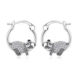 Panda Ohrringe 925 Sterling Sliver Sparkly CZ Panda Ohrringe Panda Schmuck Geschenke für Frauen Mädchen von URONE