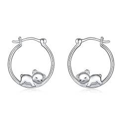 Teddybär Ohrringe 925 Sterling Silber Niedliche Hypoallergene Bär Ohrringe Tierschmuck Geschenke für Frauen Mädchen von URONE