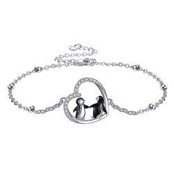 URONE Pinguin-Armband aus Sterlingsilber Pinguin-Herz-Tier-Anhänger Pinguin-Schmuck Geschenke für Frauen und Mädchen von URONE