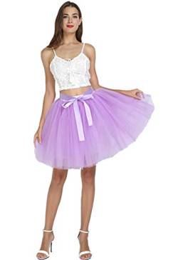 URVIP Frauen Tutu Kostüm Ballett Tanz Multi-Layer Puffy Rock Erwachsene luxuriöse weiche Petticoat One Size Lavendel von URVIP