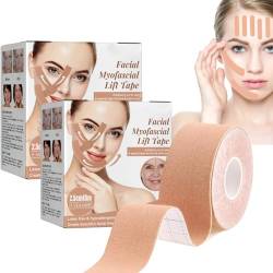 Gesichts-Kinesiologie-Tape, Gesichts-Tape Für Falten, Gesichts-Patches, Face-Lifting-Tape, Gesichts-Kinesiologie-Tape Für Gesichts- Und Halsstraffung (2 STÜCK) von URWEIGH