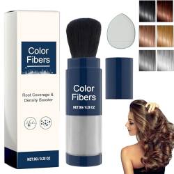 Supergroße Farbfasern Mit Nachfüllset,Haarfaser-Nachfüllung,Gefärbtes Haarverdickungsmittel,Temporäre Haarfarbe Für Ansatzausbesserung Mit Haarverdichtungsfasern (Grau) von URWEIGH