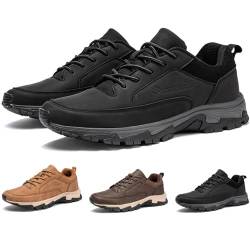 URWEIGH Bestofoot Herrenschuhe, Orthopädische Bestofoot Herren-Sneaker, Bequeme Herren-Sneaker Aus Echtem Leder, wasserdichte, rutschfeste, Atmungsaktive Sportschuhe (Schwarz,47) von URWEIGH