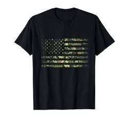 American USA Flag Green Camouflage T-Shirt von USA Patriotic Apparel Unabhängigkeitstag