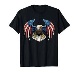 Bald Eagle With American Flag T-Shirt von USA Patriotic Apparel Unabhängigkeitstag