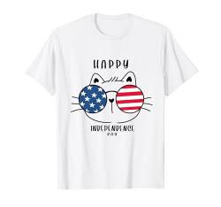 Happy Independence Day Cat T-Shirt von USA Patriotic Apparel Unabhängigkeitstag