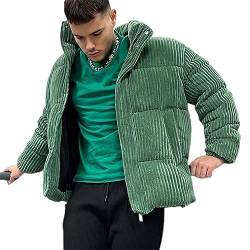 USTZFTBCL Herbst Winter Herren Green01 Cordjacke Lässige warme Jacke Dicke Parker Baumwolle Cordjacke Männlich-Green01-L von USTZFTBCL