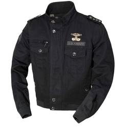 USTZFTBCL Herren Bomberjacke: Herbst/Winter-Outerwear,lässige Baumwolle,Army-Militär-Flugdesign Black XL von USTZFTBCL