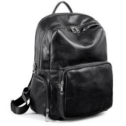 UTO Damen Rucksack Mit Fach Für Schuhe Kunstleder Rucksackhandtasche Schuhfach Modischer Multifunktionsrucksack Lässige vielen Fächer Reißverschluss Schulrucksack Reise von UTO