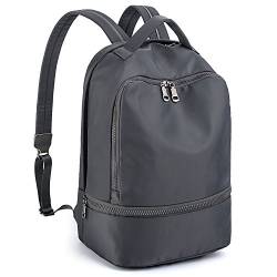 UTO Fashion Rucksack Damen wasserdichte Nylon Multi Funktion Rucksack Schultasche Gym Sporttasche Schultertasche mit Reflektierende Riemen Separate Fach für Schuhe Grau von UTO