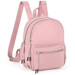 UTO Rucksack damen Schule Wasserdichter 14 Zoll Laptop Schulrucksack für Mädchen Jungen Teenager Freizeit Wandern Daypack Einfarbiger Backpack Laotoptasche Klassischer Fashion Tagesrucksack Rosa von UTO