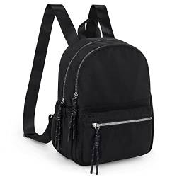 UTO Rucksack damen Schule Wasserdichter 14 Zoll Laptop Schulrucksack für Mädchen Jungen Teenager Freizeit Wandern Daypack Einfarbiger Backpack Laotoptasche Klassischer Fashion Tagesrucksack Schwarz von UTO