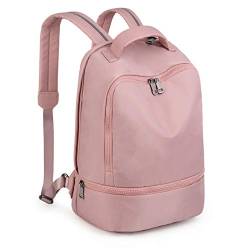 UTO Sport Training Rucksack Damen mit Schuhfach Schultasche Wandern Umhängetasche Reflektierende Träger Rosa von UTO