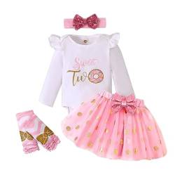 UUAISSO Baby Mädchen Mein 1. Geburtstag Outfits Kurzarm Cake Smash Rock Pailletten Tutu Prinzessin Kleid Kleidung Sets Lange Ärmel Rosa two 2 Jahre von UUAISSO