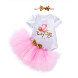 UUAISSO Baby Mädchen Mein 1. Geburtstag Outfits Kurzarm Cake Smash Rock Pailletten Tutu Prinzessin Kleid Kleidung Sets Rosa2 2 Jahre von UUAISSO