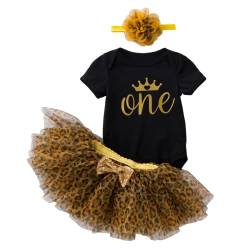 UUAISSO Baby Mädchen Mein 1. Geburtstag Outfits Kurzarm Cake Smash Rock Pailletten Tutu Prinzessin Kleid Kleidung Sets Schwarz one 12 Monate von UUAISSO