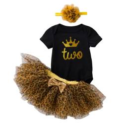 UUAISSO Baby Mädchen Mein 1. Geburtstag Outfits Kurzarm Cake Smash Rock Pailletten Tutu Prinzessin Kleid Kleidung Sets Schwarz two 2 Jahre von UUAISSO