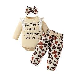 UUAISSO Neugeborenes Baby Mädchen Kleidung Papas Mädchen Langarm Strampler Tops Blumenhosen Sets Stirnband Säuglingsmädchen Herbst Outfits nicht-gerade weiss 6-12 Monate von UUAISSO