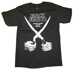 Black Flag Men T-Shirt Everything Went Black Punk Band Tee Black L von UUC
