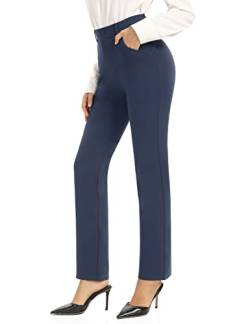 UUE Anzughose für Damen Business Casual Stretch Pull On Yoga Anzughose Gerades Bein Arbeitshose mit Taschen von UUE