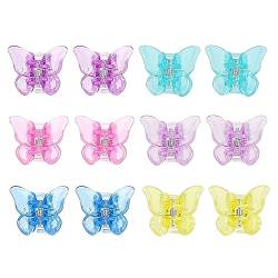 UUYYEO 12 Stück kleine Schmetterlings-Haarspangen, niedliche Haarklammern, Mini-Haarklammern, Bonbonfarben, Haarstyling-Zubehör für Mädchen und Frauen von UUYYEO