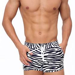 UXH Herren Bademode Herren Sexy Badehose Badeanzüge Schwimmhose Bikini Board Surf Shorts bedruckt, Schwarz, XL von UXH