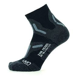 UYN Damen Trekking 2In Merino Low Cut Socken, Black/Grey, 35/36 von UYN