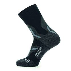 UYN Damen Trekking 2In Merino Mid Socken, Black/Grey, 39/40 von UYN