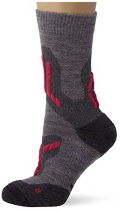 UYN Damen Trekking 2In Merino Mid Socken, Light Grey/Pink, 37/38 von UYN