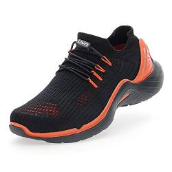 UYN Herren City Running Sneaker, Black/Orange, 46 EU von UYN