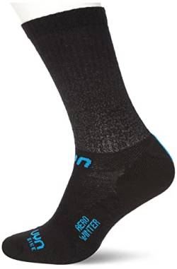 UYN Herren Cycling Aero Winter Socken, Black/Turquoise, 45/47 von UYN