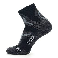 UYN Herren Trekking 2In Merino Low Cut Socken, Black/Grey, 35/38 von UYN
